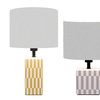 Image 1: Lampe de chevet en céramique à motif damier 