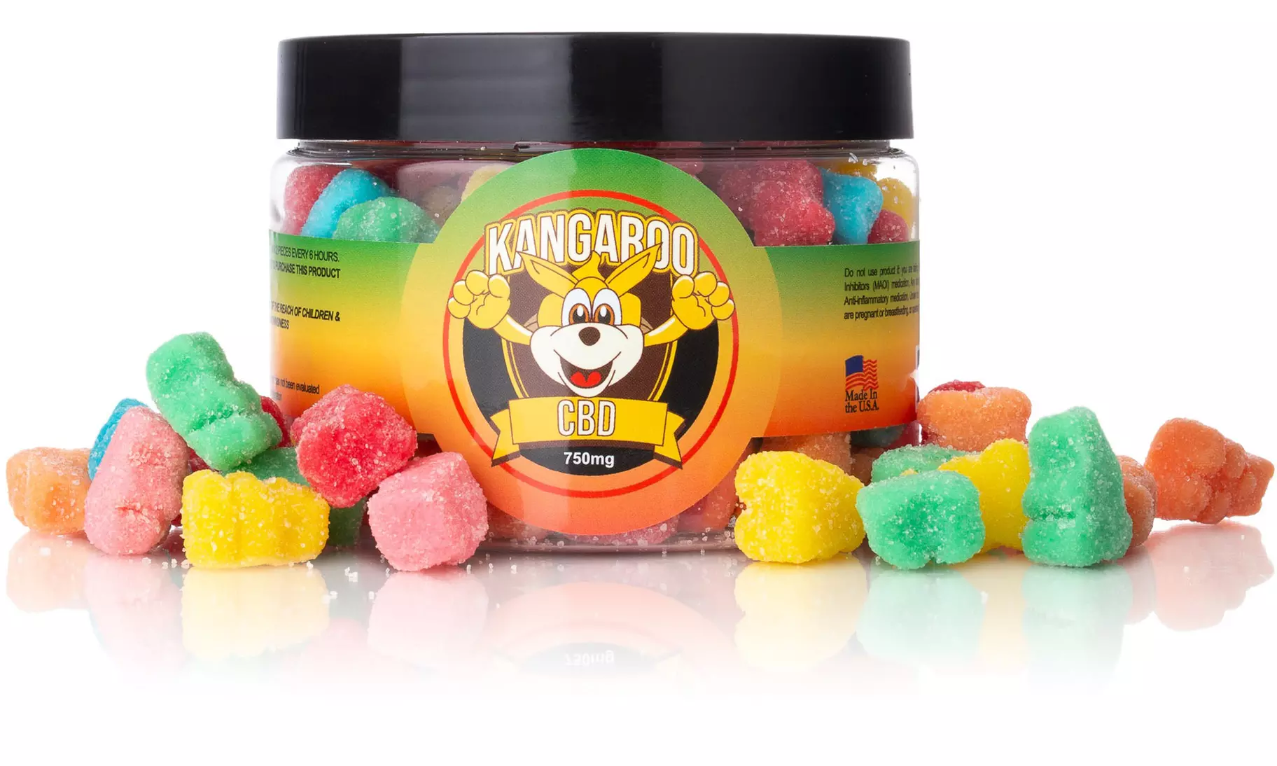 Potent Organic CBD Infused Sour Gummy Bears (250mg-5000mg) from Kangaroo CBD