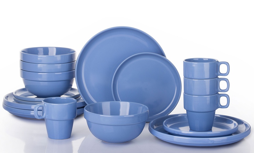 Image 4: 16-Piece Stacking Dinner Set