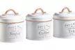Juego de 3 o 4 botes metálicos de almacenamiento para té, café, azúcar y pan de Herzberg - Second Medium