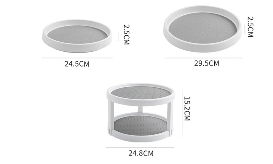 Image 11: Single or Double Layer Rotating Kitchen Cupboard