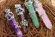 Healing Crystal Wrapped Pointed Natural Quartz Stone Necklace Pendant - Second Medium
