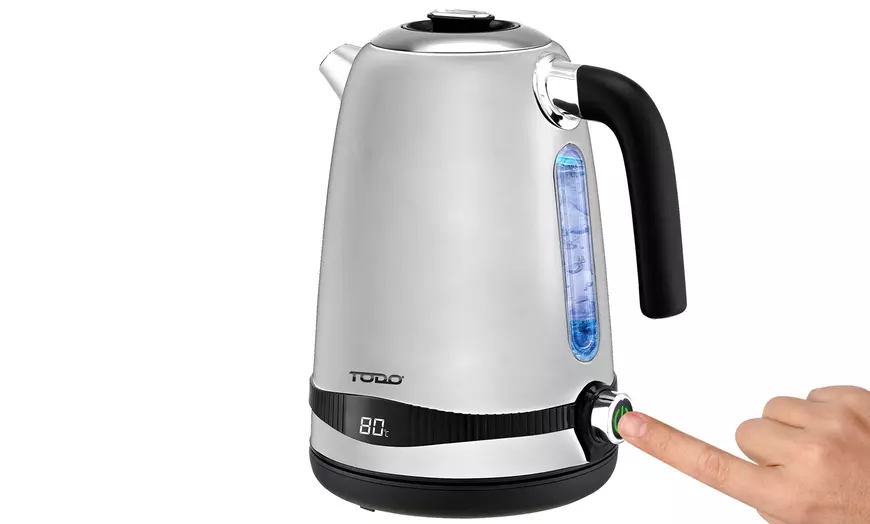 Image 17: TODO 1.7L Electric Cordless Kettle Stainless Steel/ Led Water Jug