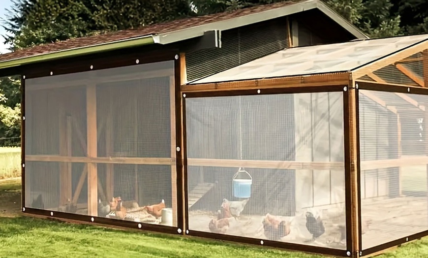 Image 7: Clear Plastic Tarps with Grommets