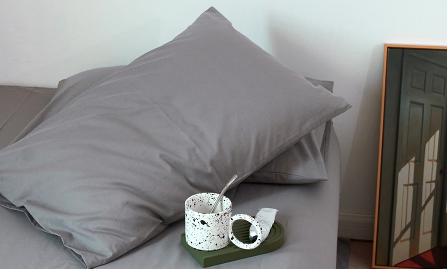 Image 23: Pure Cotton 2 Piece Pillowcase Set