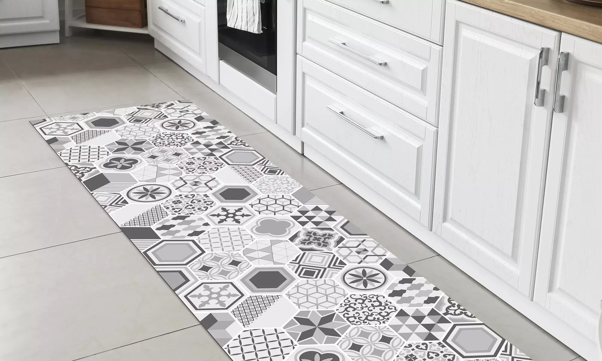 Alfombra con impresión digital y base antideslizante