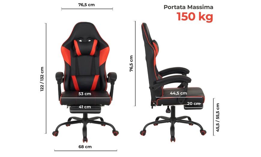 Image 3: Sedia gaming massaggiante Champion