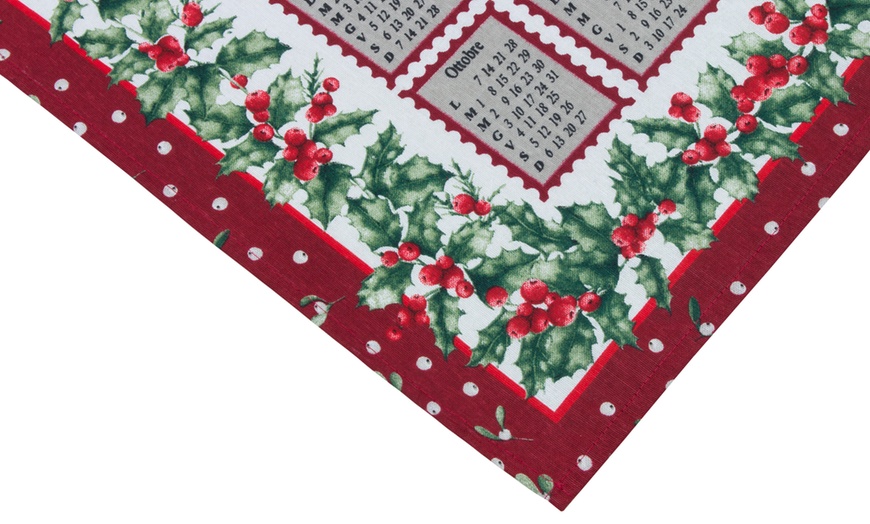 Image 11: Set di 6 o 12 strofinacci da cucina con calendario natalizio 2026