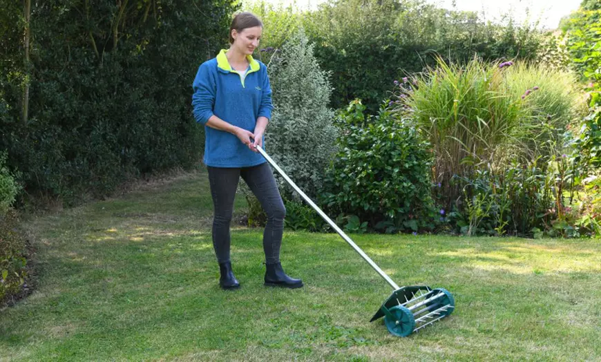 Image 1: Garden Gear Lawn Aerator or Manual Push Mower