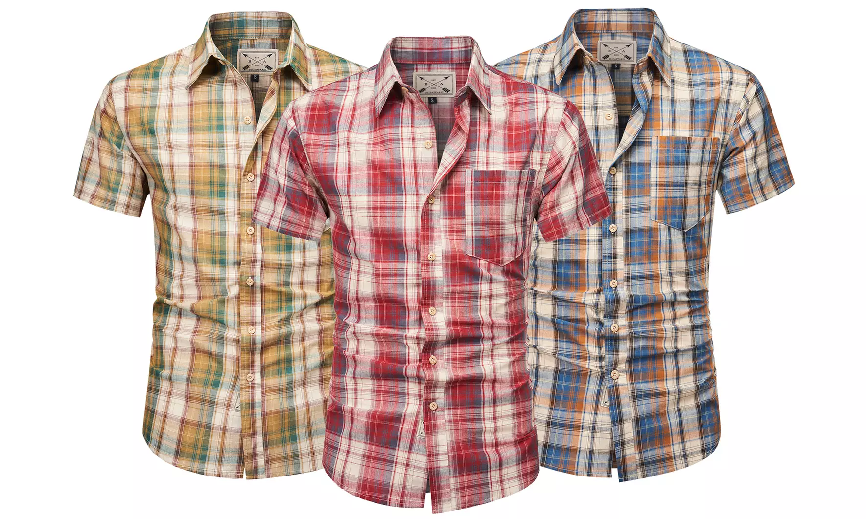 Camicia a quadri da uomo, disponibile in 3 colori e 5 taglie - Primary Image