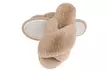 Womens Faux Fur Cross Slide Slippers Warm Memory Foam Indoor Outdoor Shoes - Second Medium