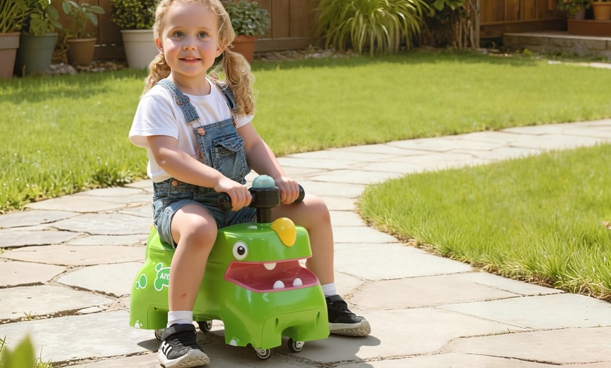 Image 1: AIYAPLAY Kids Ride On Car, Dinosaur Shape Toddler Walker