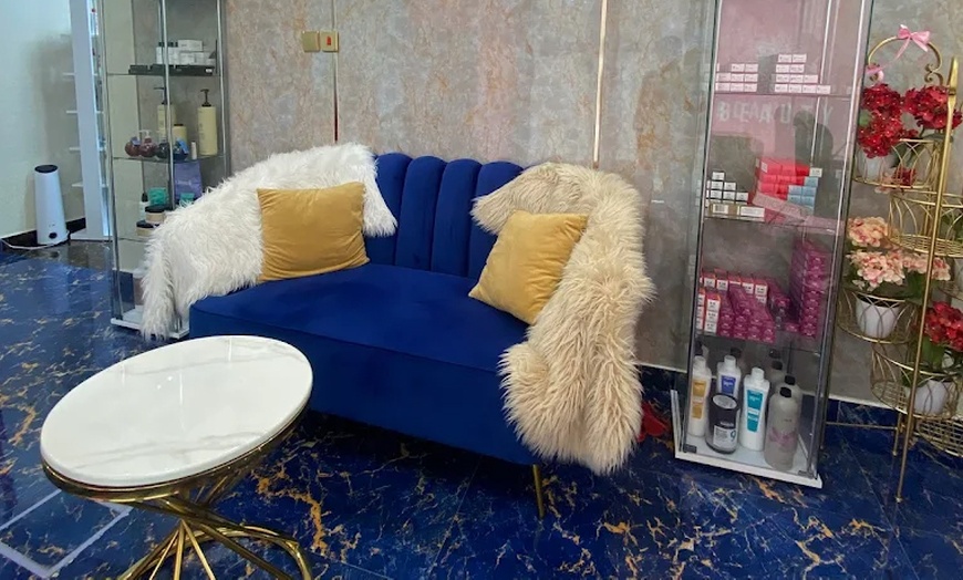 Image 6: Get Glam with Acrylic or Hard Gel Nails w/ Polish, Blowdry & Pedicure!
