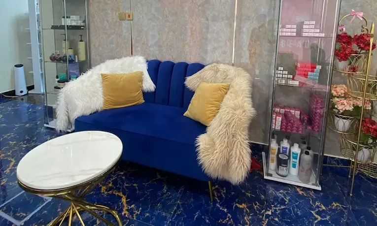 Get Glam with Acrylic or Hard Gel Nails w/ Polish, Blowdry & Pedicure!