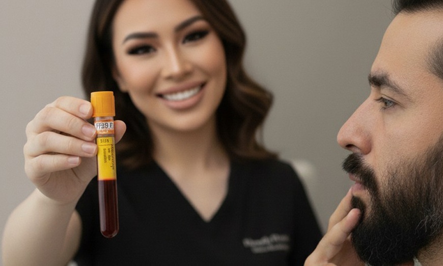 Image 3: PRP Beard or Hair Restoration Packages with Microneedling Options