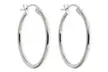 Solid sterling Silver 25mm Classic French Lock Hoops - Second Medium