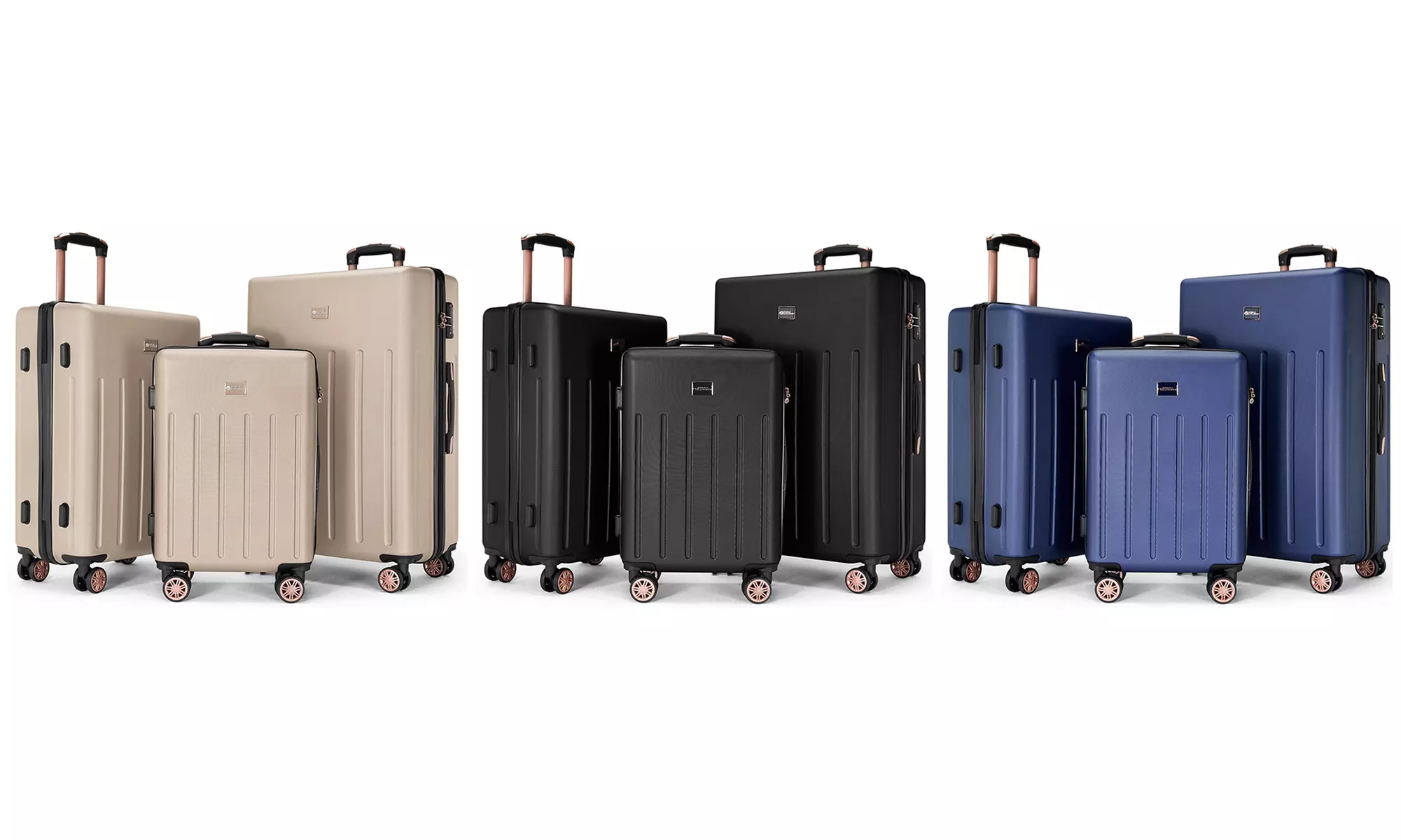 Three-Piece Luggage Set Hard Shell ABS With TSA Lock