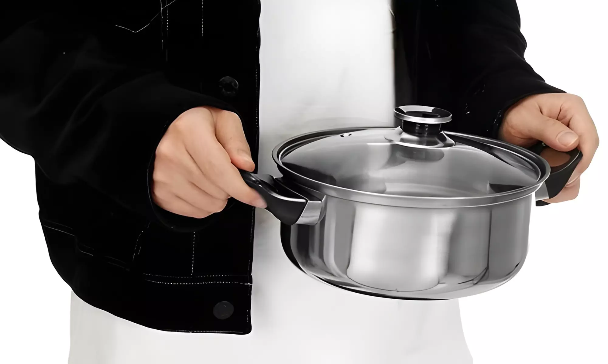 Set de 12 pièces en acier inoxydable avec couvercles en verre