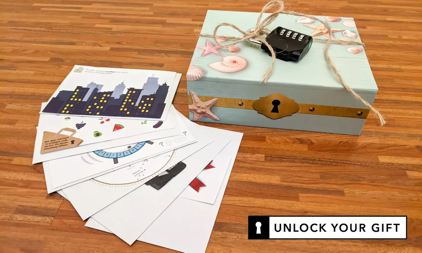 1 Geschenk als Rätsel verpacken (Print Yourself oder fertig gebastelt) (50% sparen*) - Primary Image