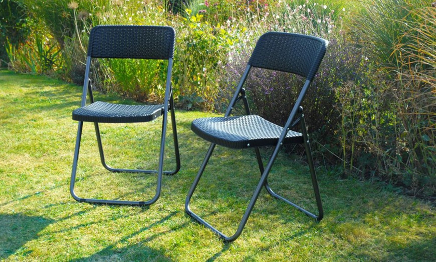 Image 13: Foldable Plastic Table and Chair Set Collection
