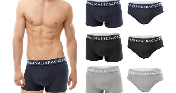 6 slip o 6 boxer da uomo Baci & Abbracci