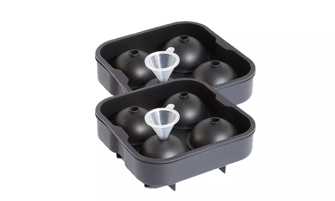 Silicone Ice Cube Tray Large Round Square Molds for Whiskey Cocktails Bourbon