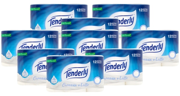 108 rotoli di carta igienica Tenderly Carezze di Latte