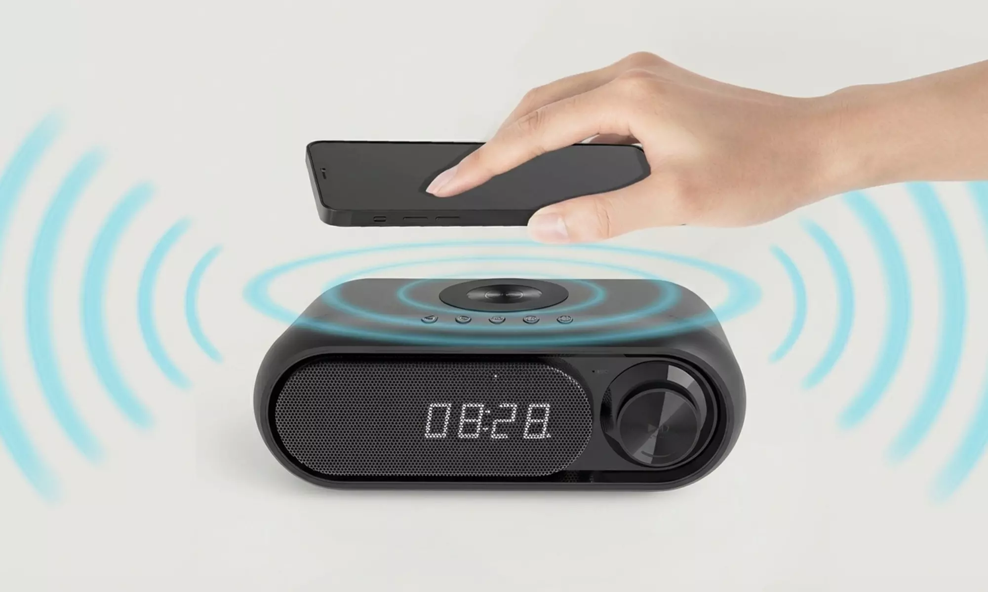 3-in-1 Bluetooth Speaker Alarm Clock with Wireless Charger