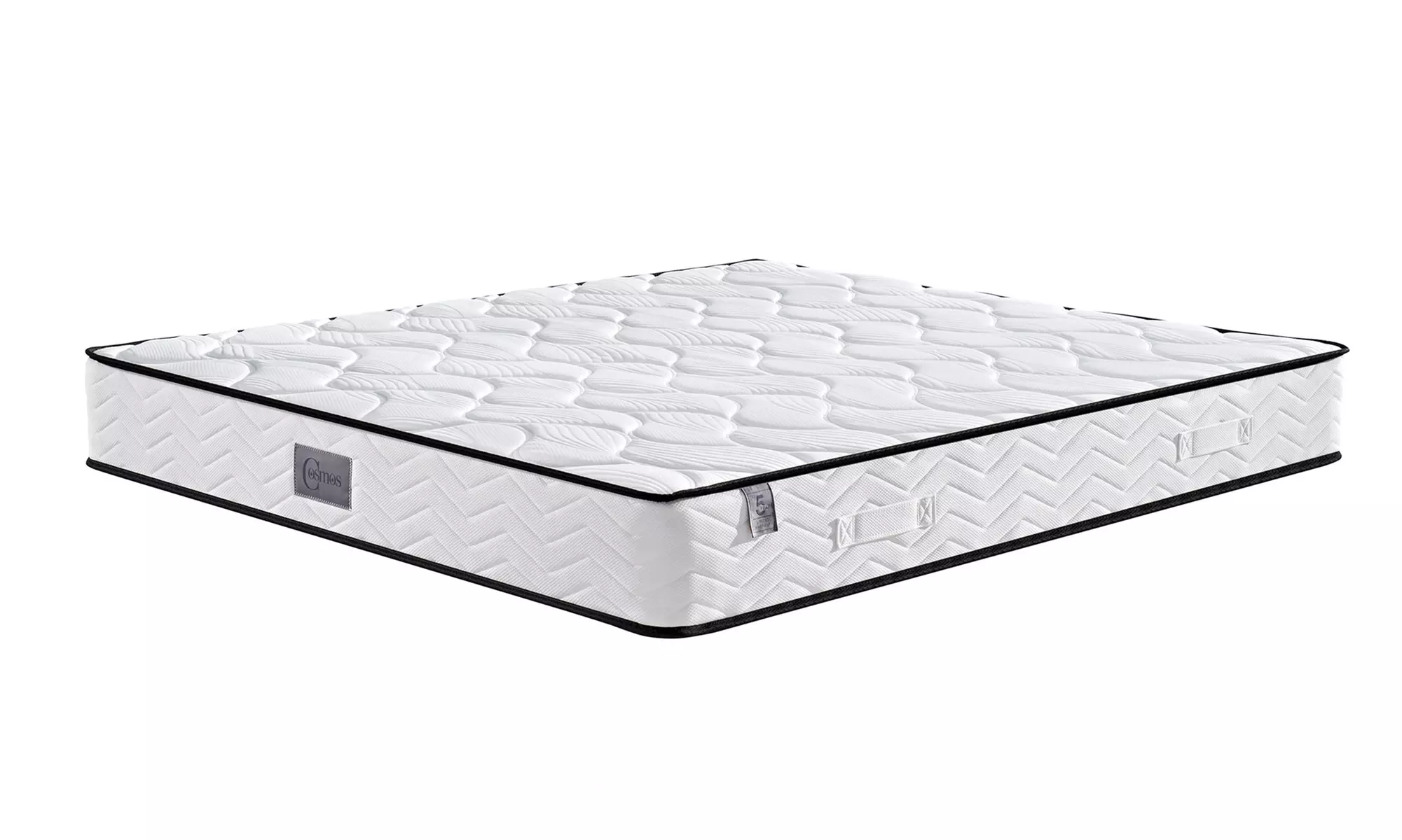 Lit fixe "Triomphe" en similicuir, matelas "Cosmos" en option