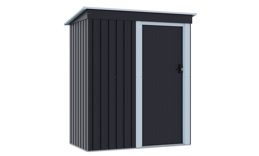 Image 5: 5ft x 3ft Charcoal Black Steel Storage Shed