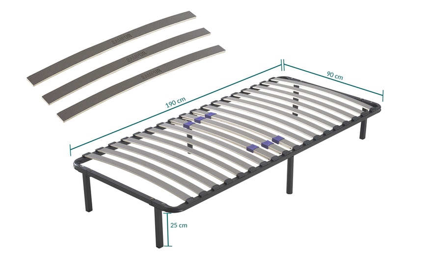 Image 7: Somier metálico con lamas ajustables y patas, Sampur