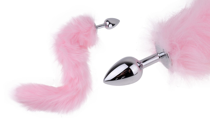 Image 3: Metal Anal Plug Fox Tail Cute Cat Ears Head Hoop Set Cosplay Toy Games