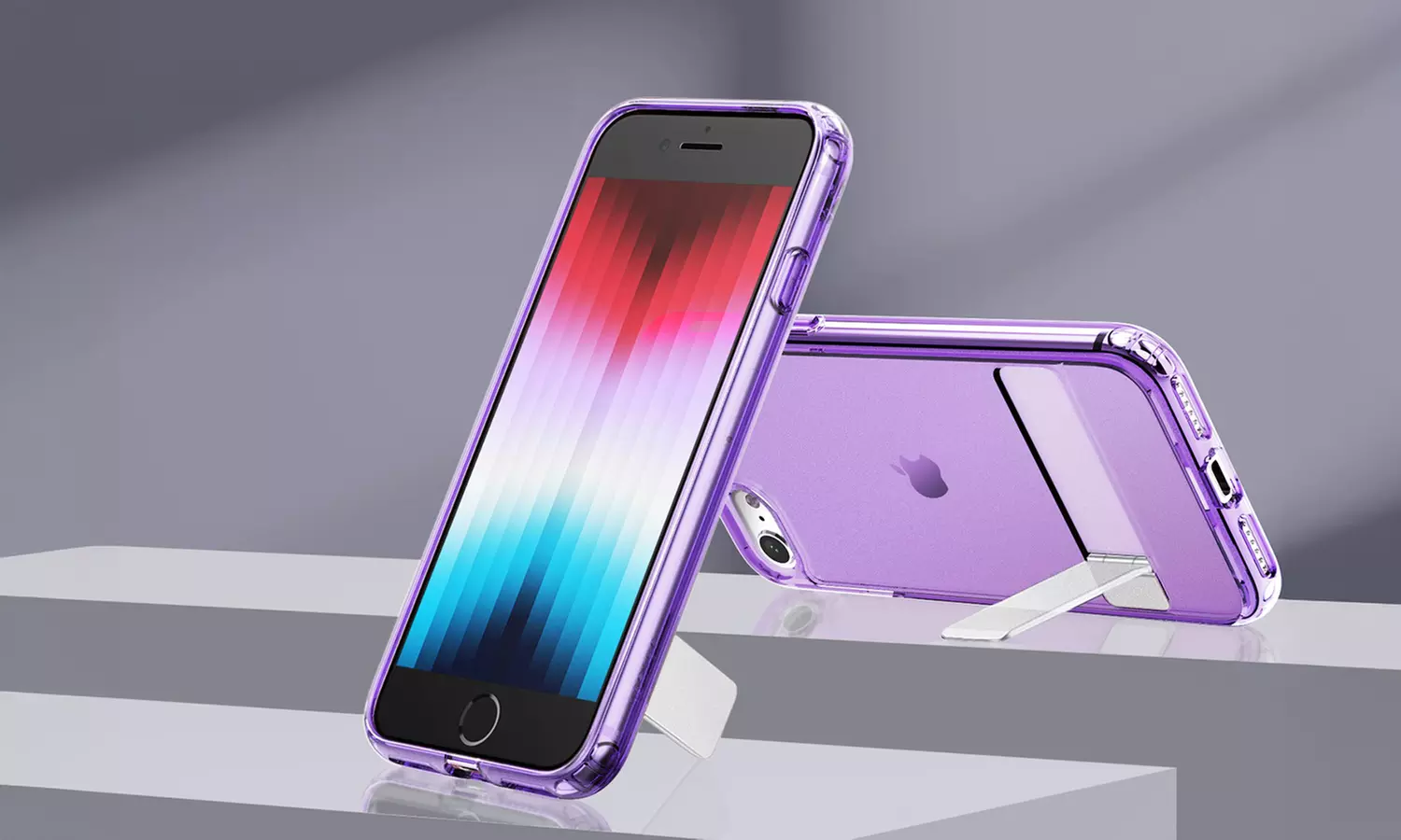 3-Way Metal Kickstand Case for Apple iPhone SE 3/2, iPhone 8/7, Bumper Cover