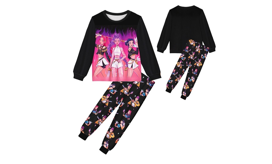 Image 2: Langarm-Pyjama-Set für Kinder mit Hose und Oberteil im K-Pop-Design