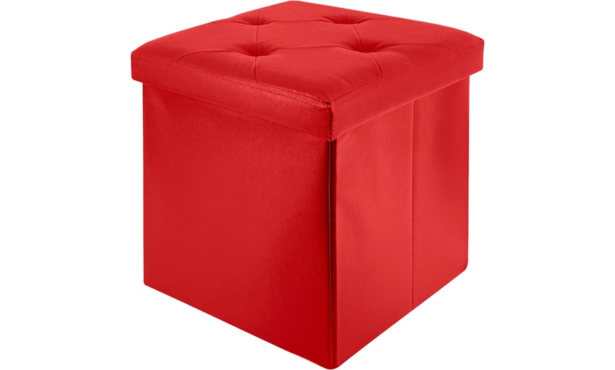 Image 7: Puf cuadrado en ecopiel con almacenamiento