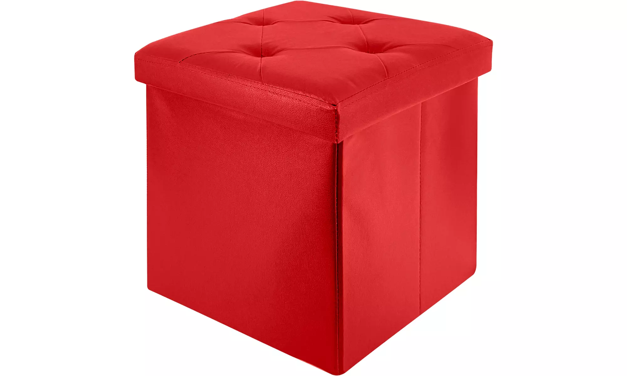Puf cuadrado en ecopiel con almacenamiento