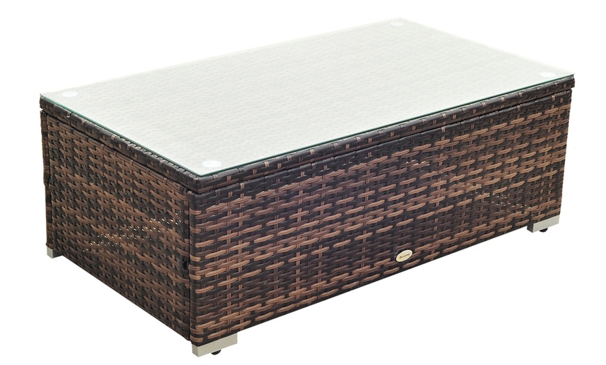 Image 6: Outsunny Rattan Effect Garden Sofa Set