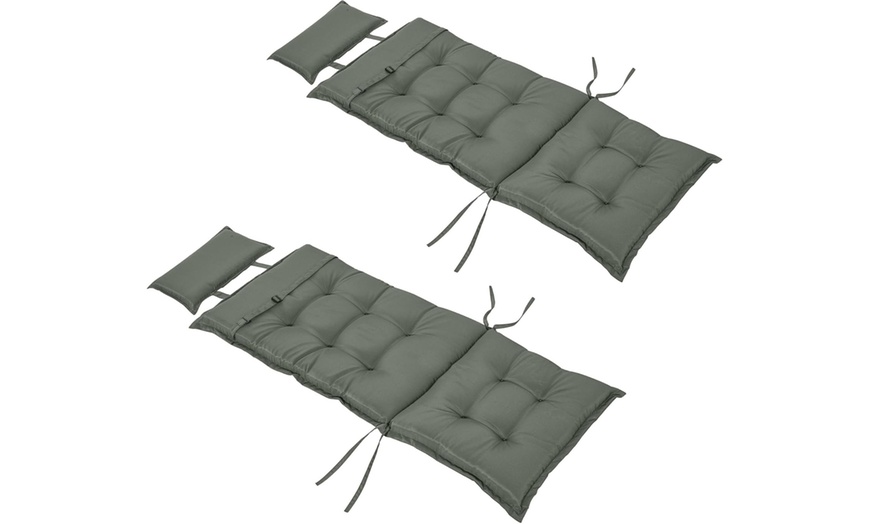 Image 5: Outsunny Set of Two Chair Seat and Back Cushions