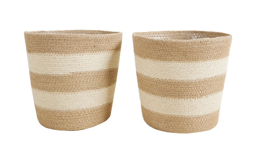 Image 4: Lot de 2 paniers cache-pots tressés