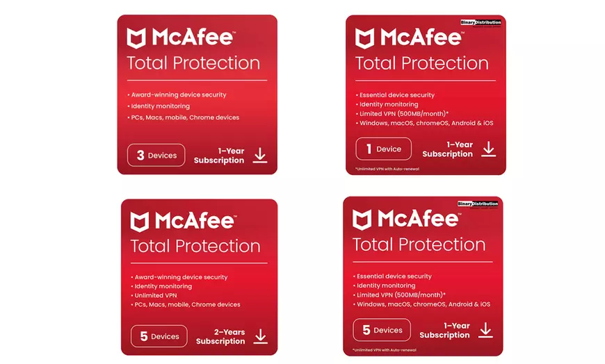 Image 1: McAfee Total Protection 2025 for One or Two Years (Up to 85% Off)