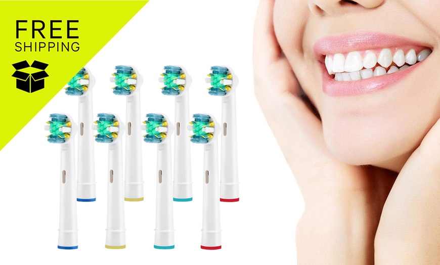 Image 1: Replacement Toothbrush Heads for Oral-B: 4 or 8 Pieces