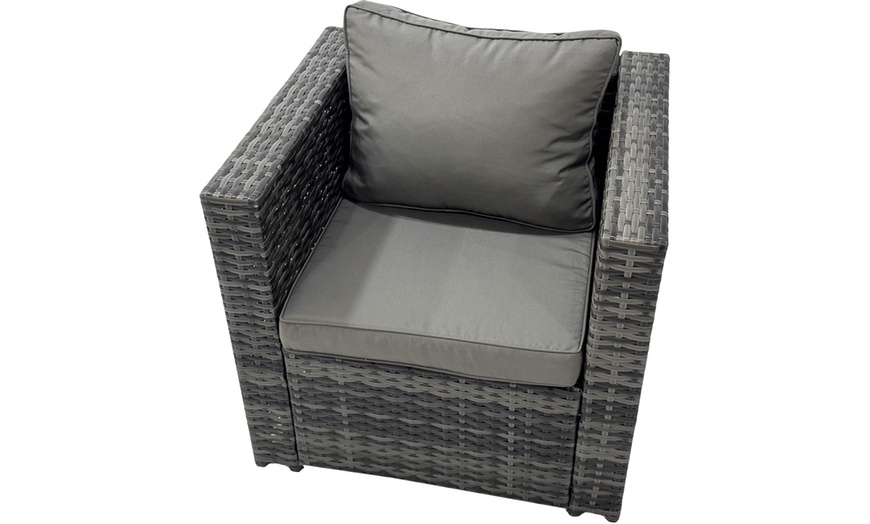 Image 7: Fimous Wicker Outdoor Rattan-Effect Garden Furniture Set 