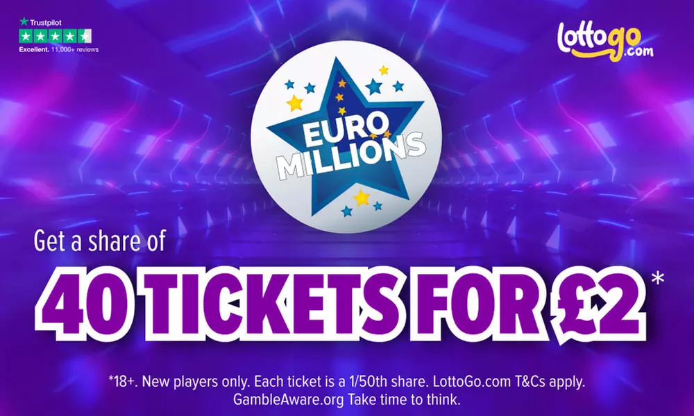 Share of 40 EuroMillions Tickets for £2* by LottoGo