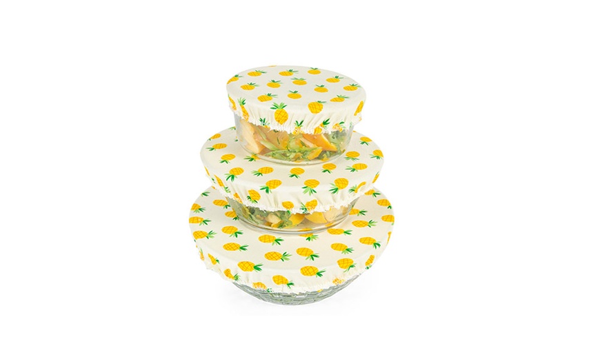 Image 7: 3pc Reusable Cotton Food Covers