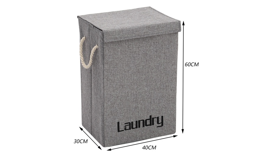 Image 8: Large Laundry Basket with Lid