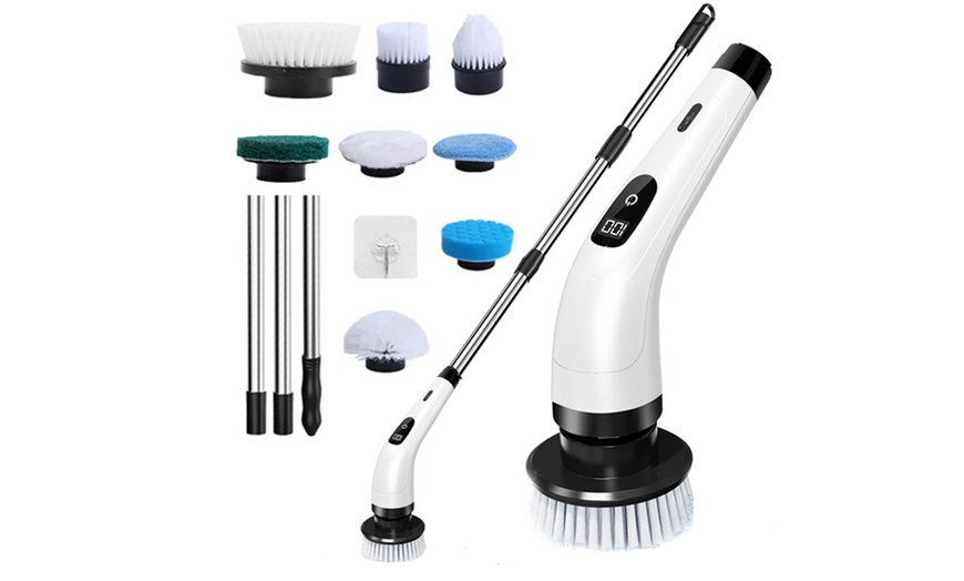 Image 2: 8-in-1 Electric Spin Scrubber Cleaning Brush
