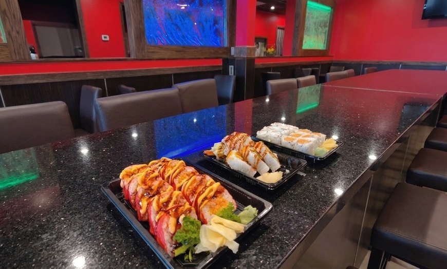 Image 3: Interactive Hibachi Dining: Fresh Steak, Chicken, Seafood Grilled