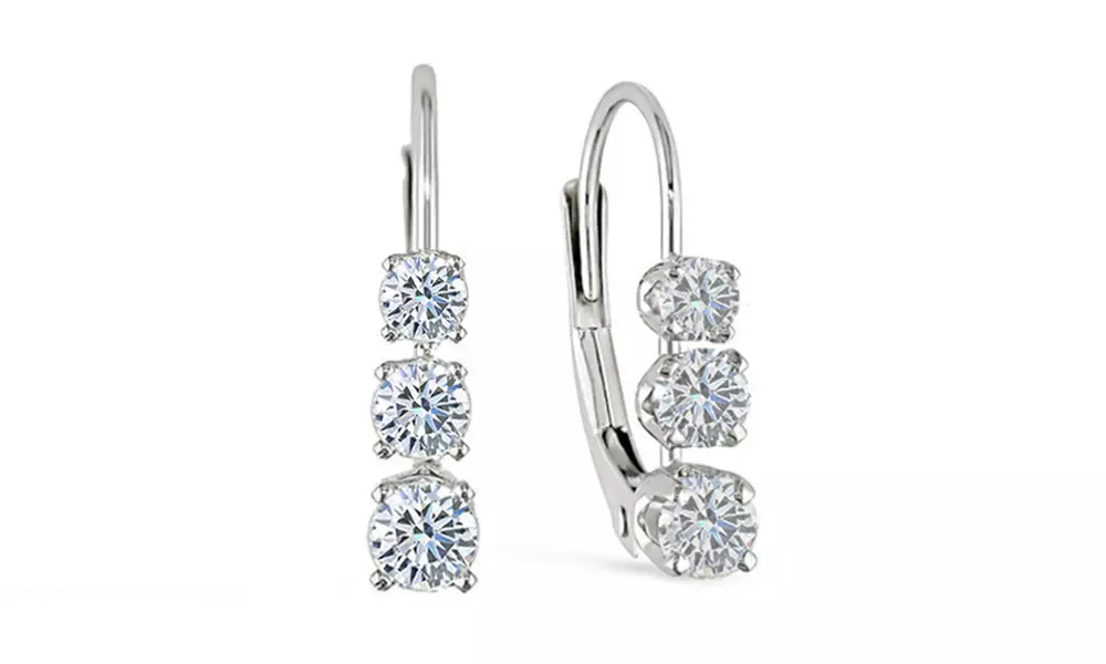 Graduated Leverback Earrings Made With Crystals By Swarovski