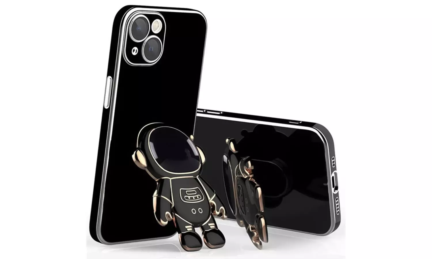 Astronaut Stand Phone Case Plating Silicone Cover For iPhone 12 Pro MAX 11 XS