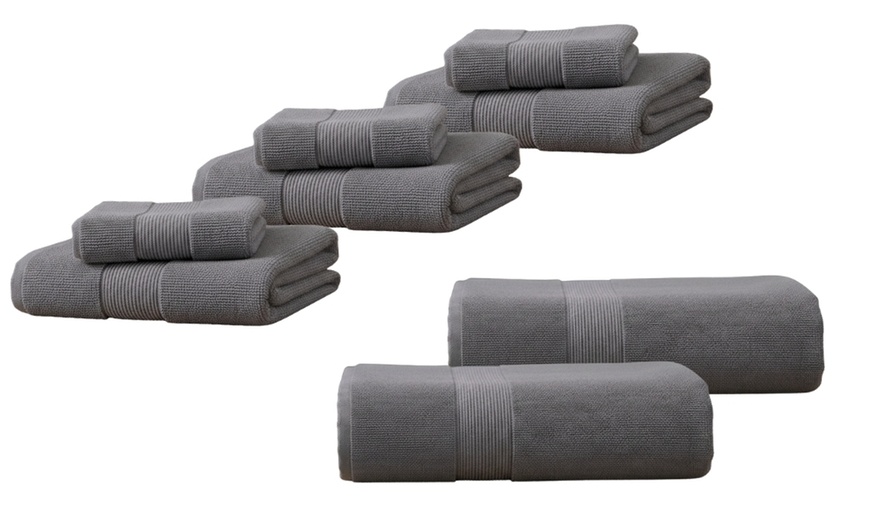 Image 18: Coppia di asciugamani e telo bagno in spugna 100% cotone di Pompea